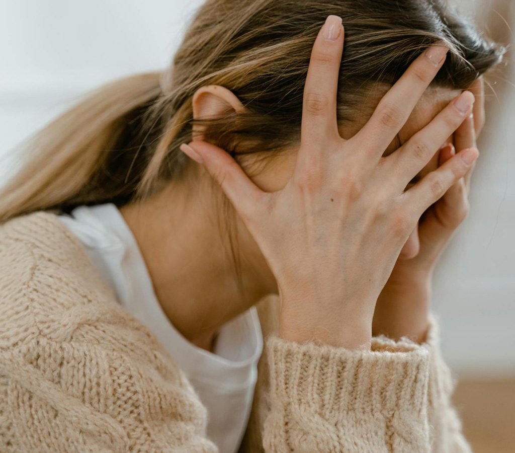 Sad woman with PTSD